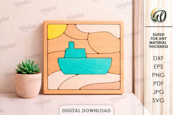 3D Mini Puzzle Decor: Laser Cut SVG Files for Creators