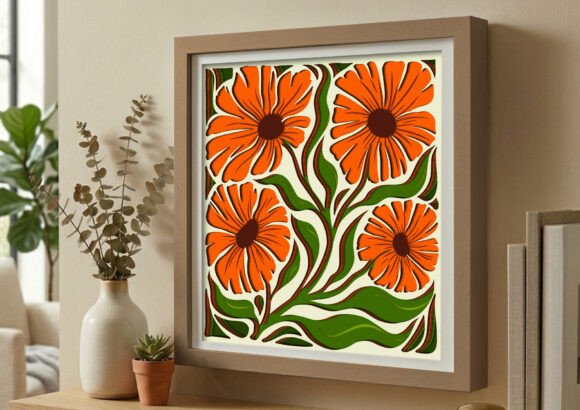 Bringing Nature Indoors: The Art of the Orange Rudbeckia Floral 3D Shadow Box