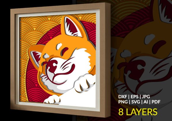 Bringing the Spirit of Japan Home with a Cute Japanese Shiba Inu 3D Shadow Box
