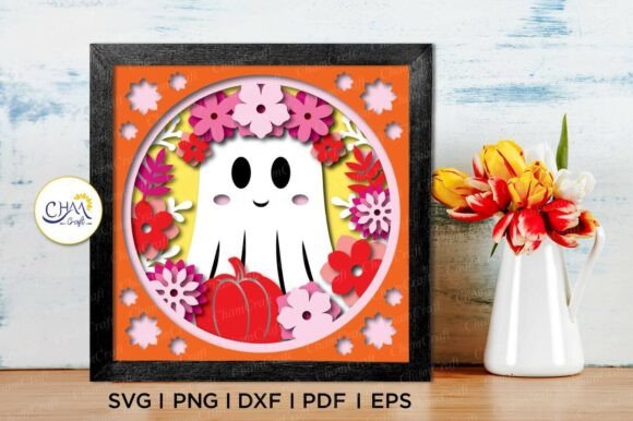 Crafting Ethereal Halloween Decor with a 3D Floral Ghost Shadow Box SVG