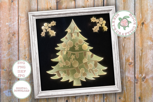 Creating Depth and Light with a Christmas Tree 3D Shadow Box Template