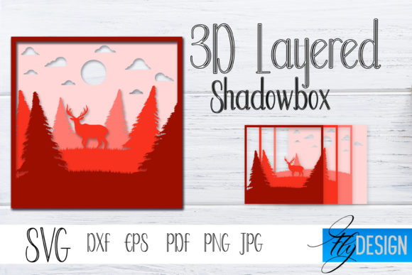 Elevate Crafts with 3D Layered SVG Shadowbox Nature 4