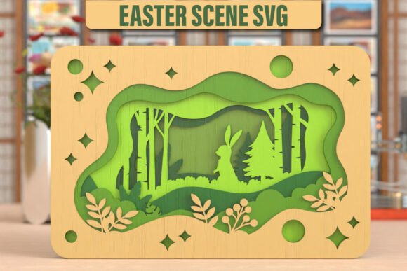 Elevating Seasonal Craftsmanship with the Easter Village Scene 3D SVG Multilayered Design
