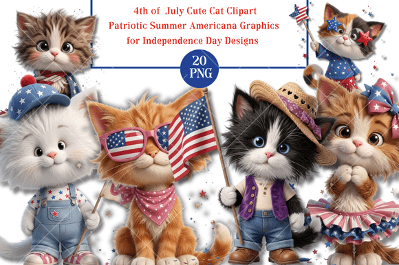 Evaluating 3D Cute 4th of July Cat Graphics for Creative Projects