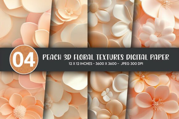 Evaluating Peach 3D Floral Textures Digital Paper for Creative and Commercial Projects
