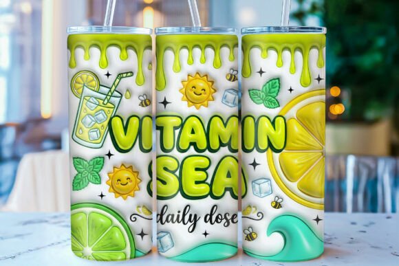 Evaluating the 3D Inflated Summer Tumbler Wrap PNG for Custom Drinkware