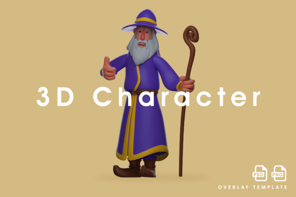 Evaluating the Witch 3D Illustration Giving a Thumb Up for Creative Projects