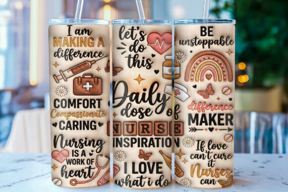 Strategic Branding with the 3D Inflated Nurse Life Tumbler Wrap PNG