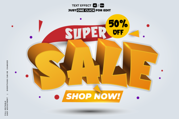 Super Sale 3D Text Effect: Bold Vector Typography