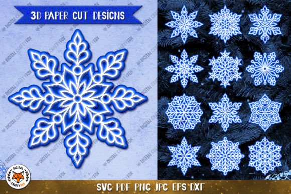 Unlock Winter Creativity with a 3D Snowflakes Papercut Bundle SVG